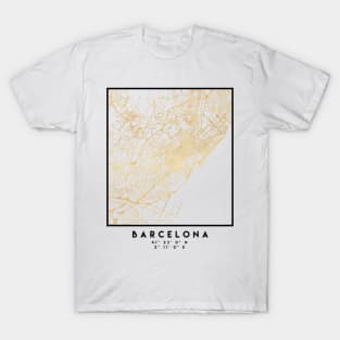 BARCELONA SPAIN CITY STREET MAP ART T-Shirt